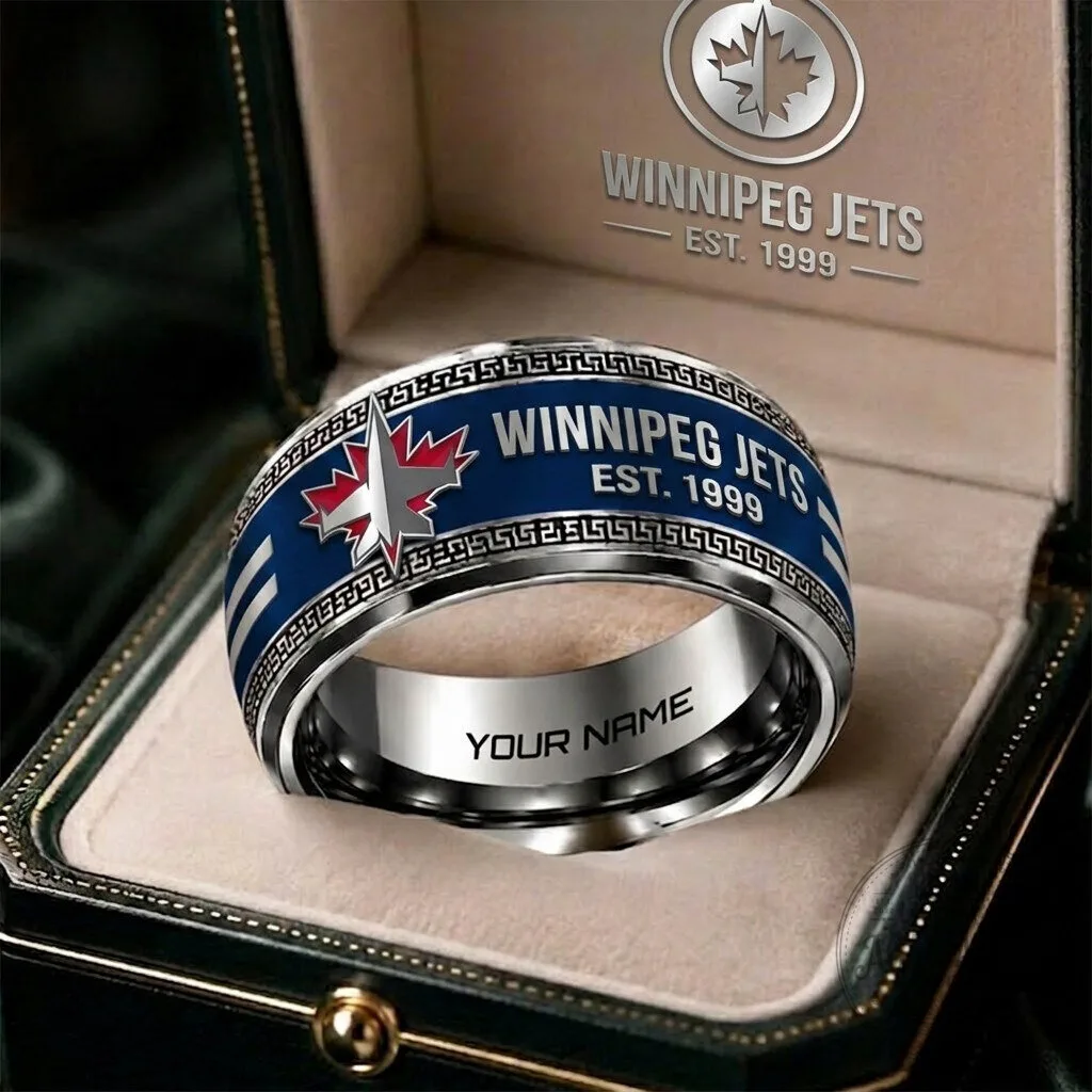 Winnipeg Jets National Hockey League Personalized Silver Ring