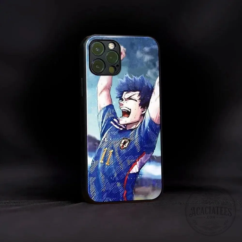 Blue Lock Yoichi Isagi Anime Character Artwork iPhone Phone Case