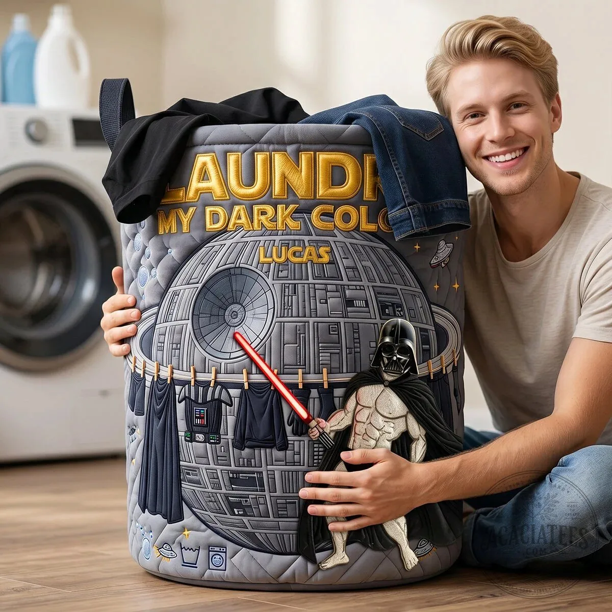 Star Wars Darth Vader Death Star Personalized Laundry Basket