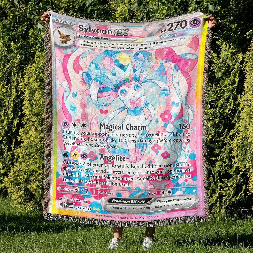 Sylveon Pokemon Trading Card Game Art Woven Blanket 9 Sylveon Pokemon Trading Card Game Art Woven Blanket