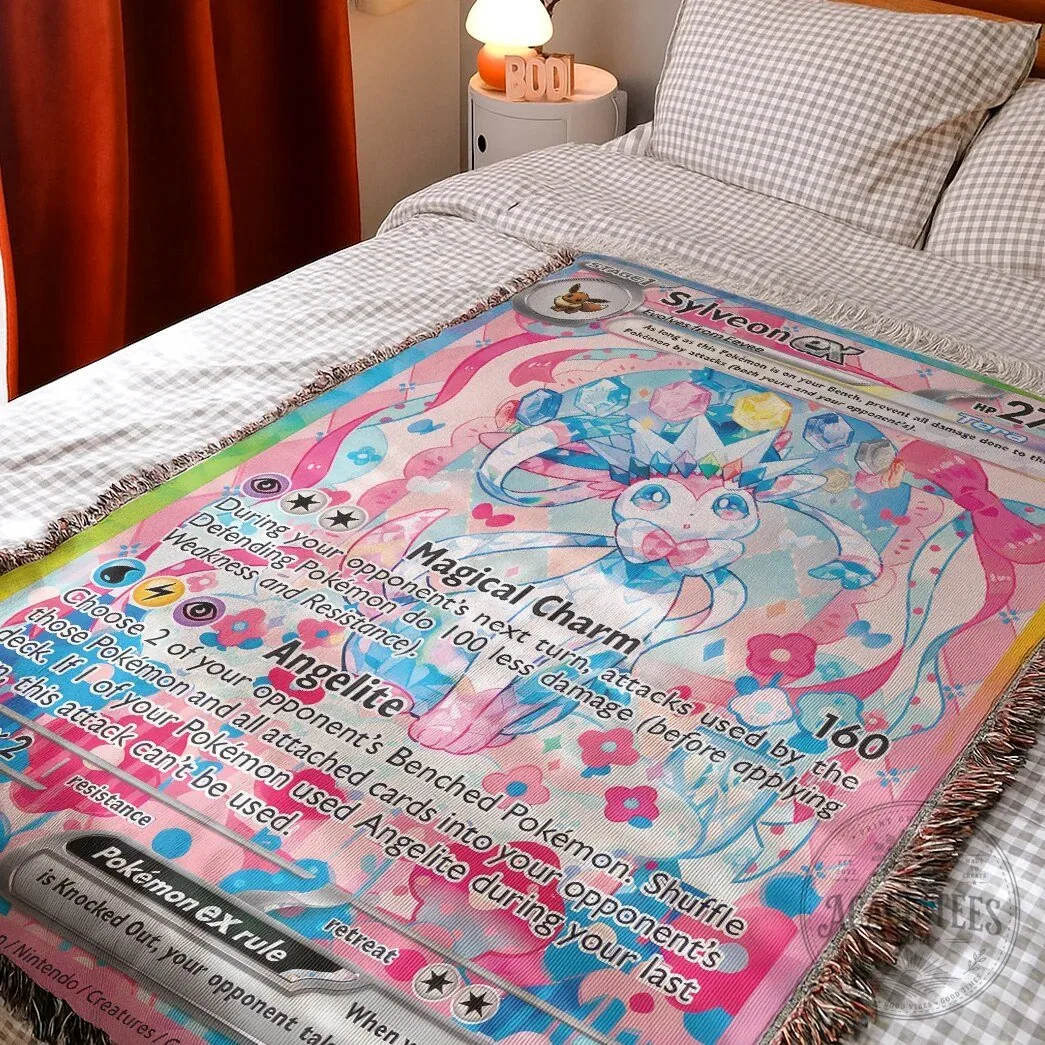 Sylveon Pokemon Trading Card Game Art Woven Blanket 10 Sylveon Pokemon Trading Card Game Art Woven Blanket