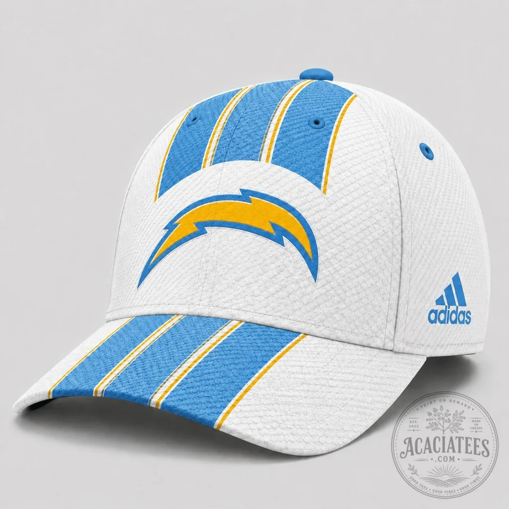 Los Angeles Chargers National Football League Triple Stripe Premium Cap Hat Los Angeles Chargers National Football League Triple Stripe Premium Cap Hat