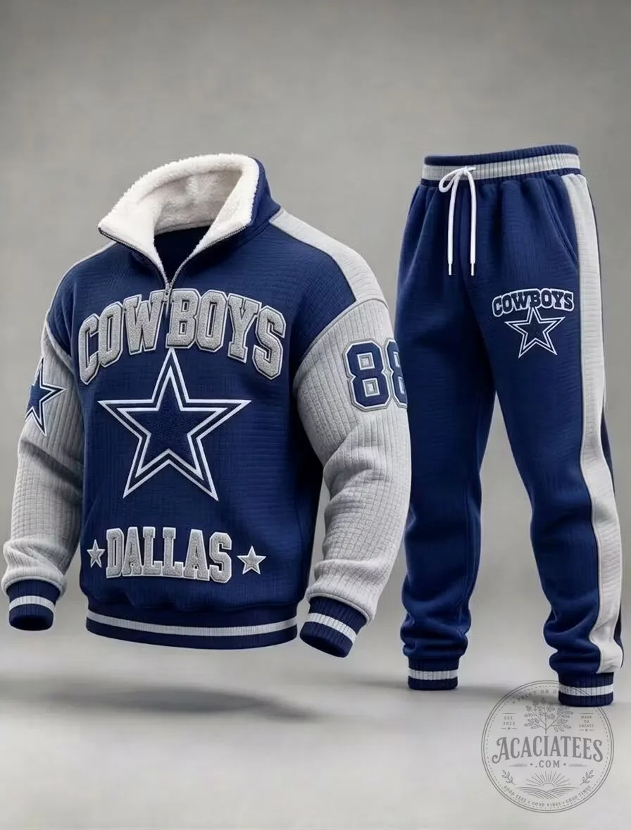 Dallas Cowboys Quarter-Zip Sweatshirt and Jogger Pants Set