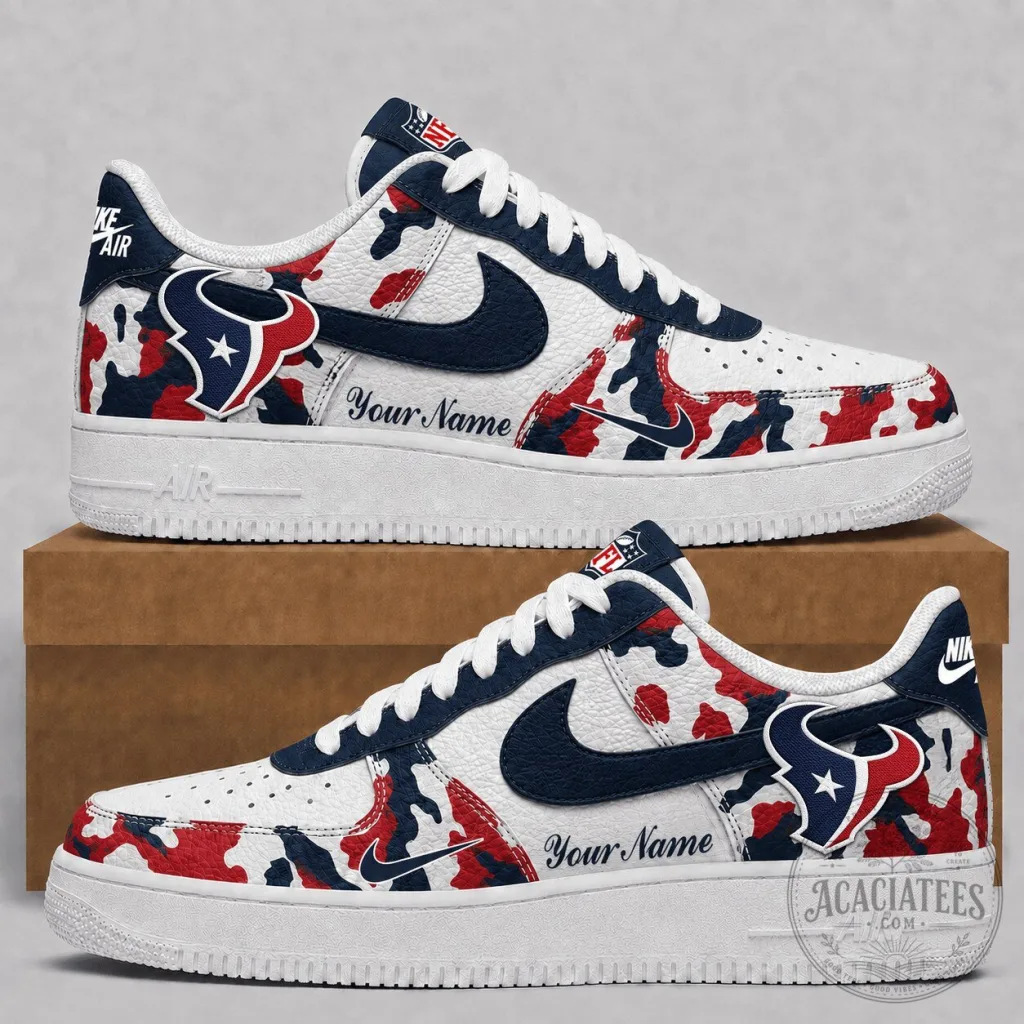 Houston Texans NFL Team Camouflage Pattern Custom Name Low Top Shoes 23 Houston Texans NFL Team Camouflage Pattern Custom Name Low Top Shoes