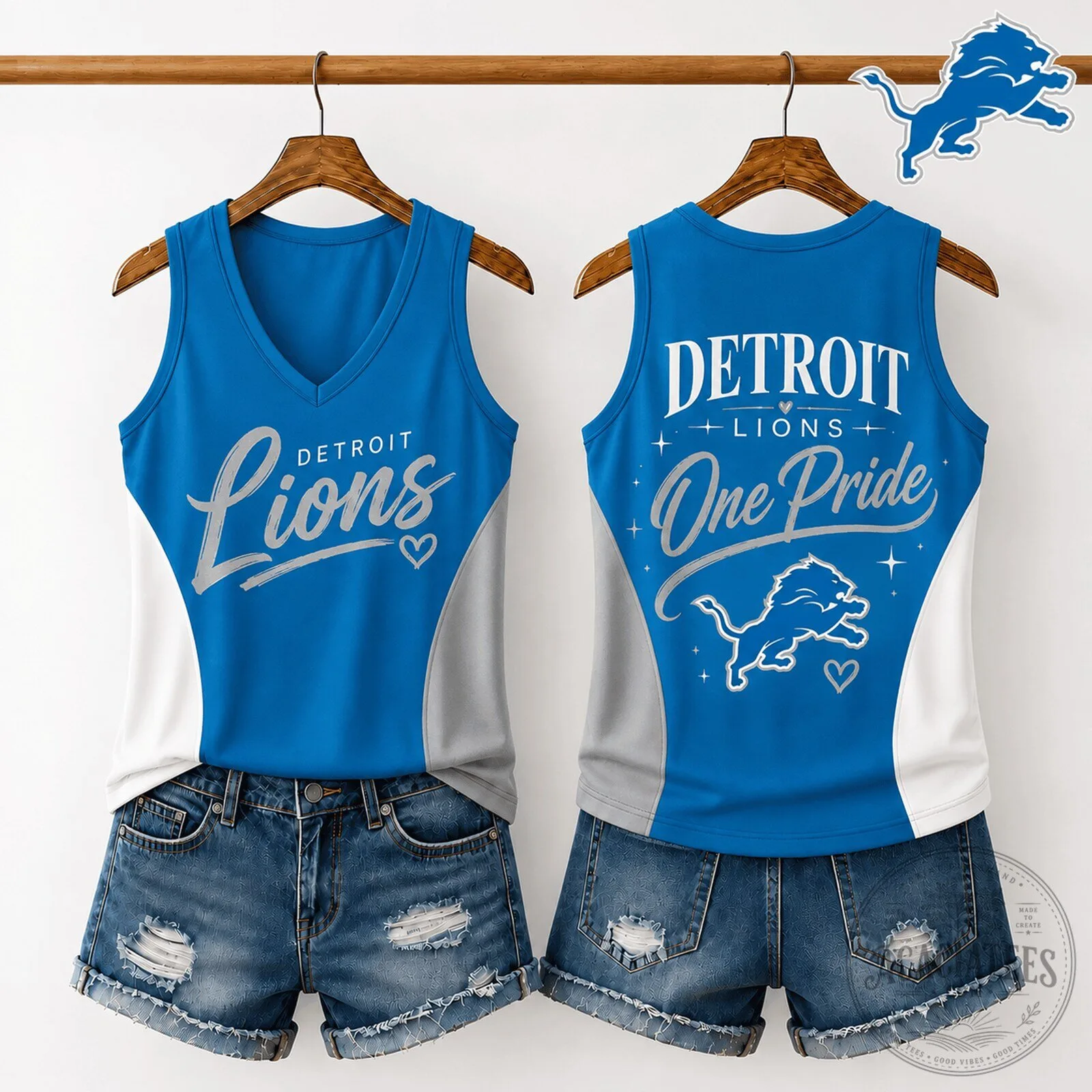Detroit Lions One Pride Women's V-Neck Tank Top