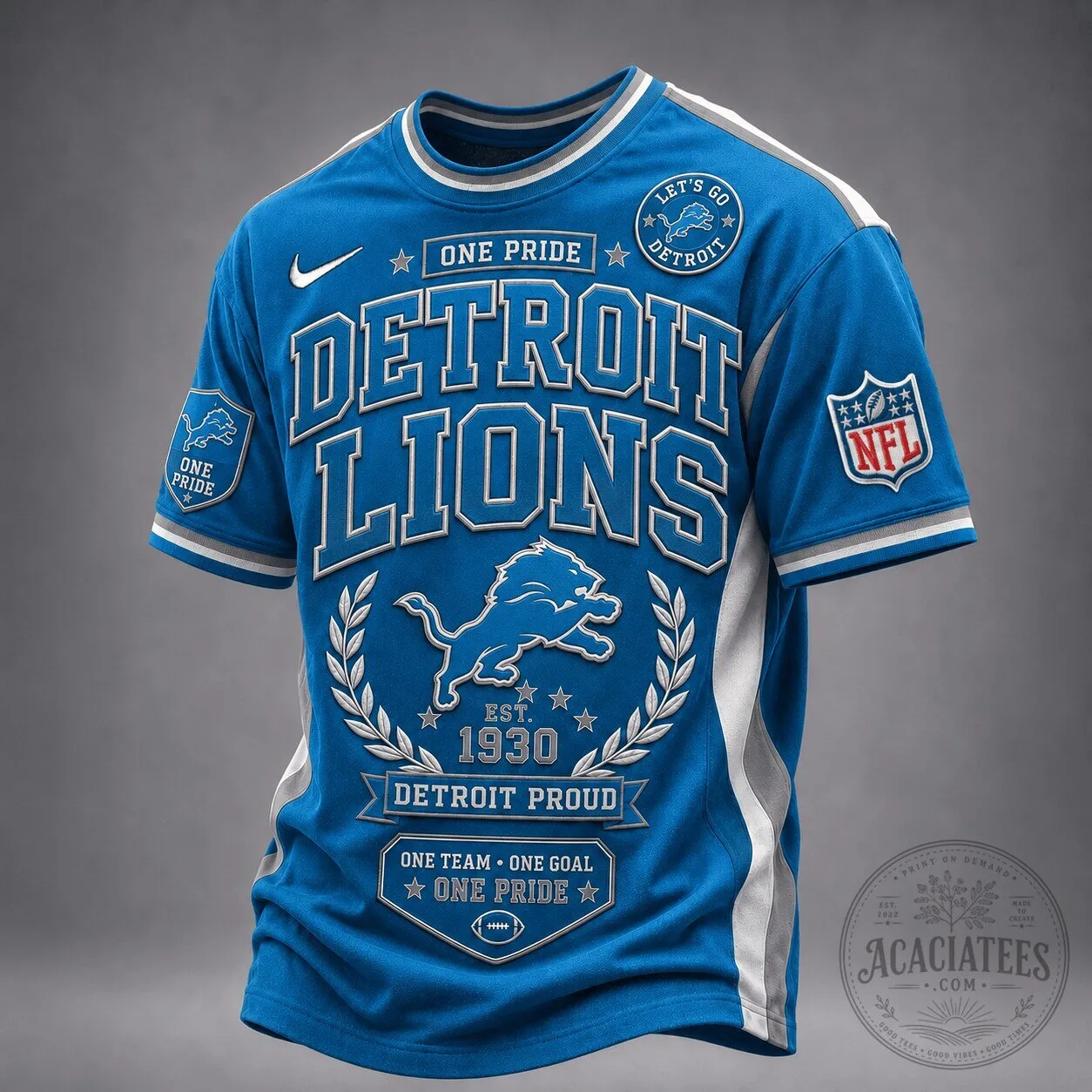 Detroit Lions NFL Football Team Blue Classic Game Day Jersey