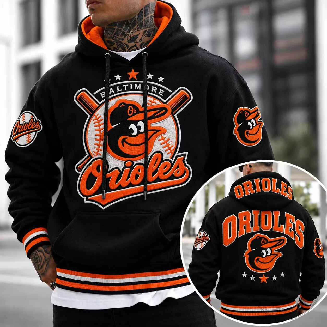 Baltimore Orioles Baseball Team Logo Black Pullover Hoodie