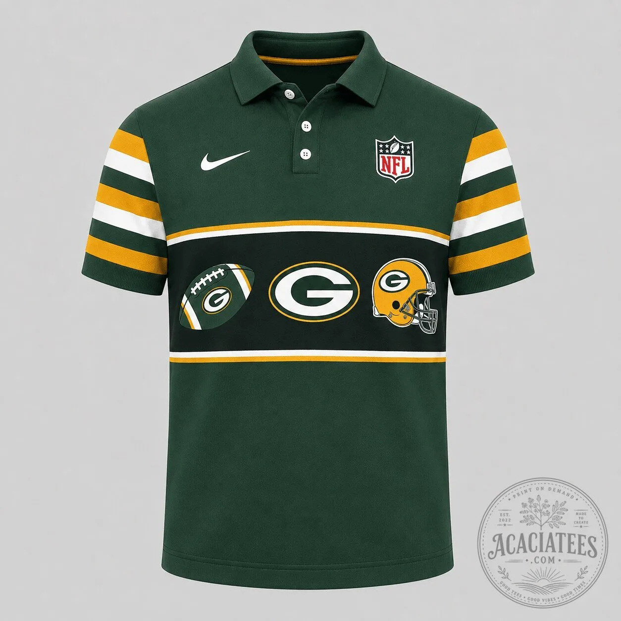 Green Bay Packers National Football League Retro Game Day Polo Shirt