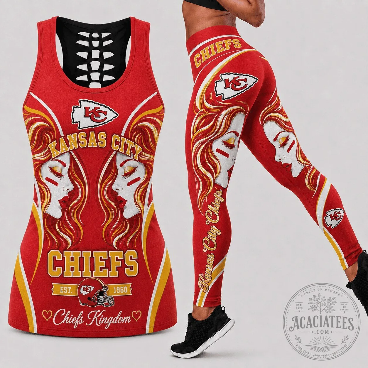 Kansas City Chiefs Football Team Women's Hollow Back Tank Top