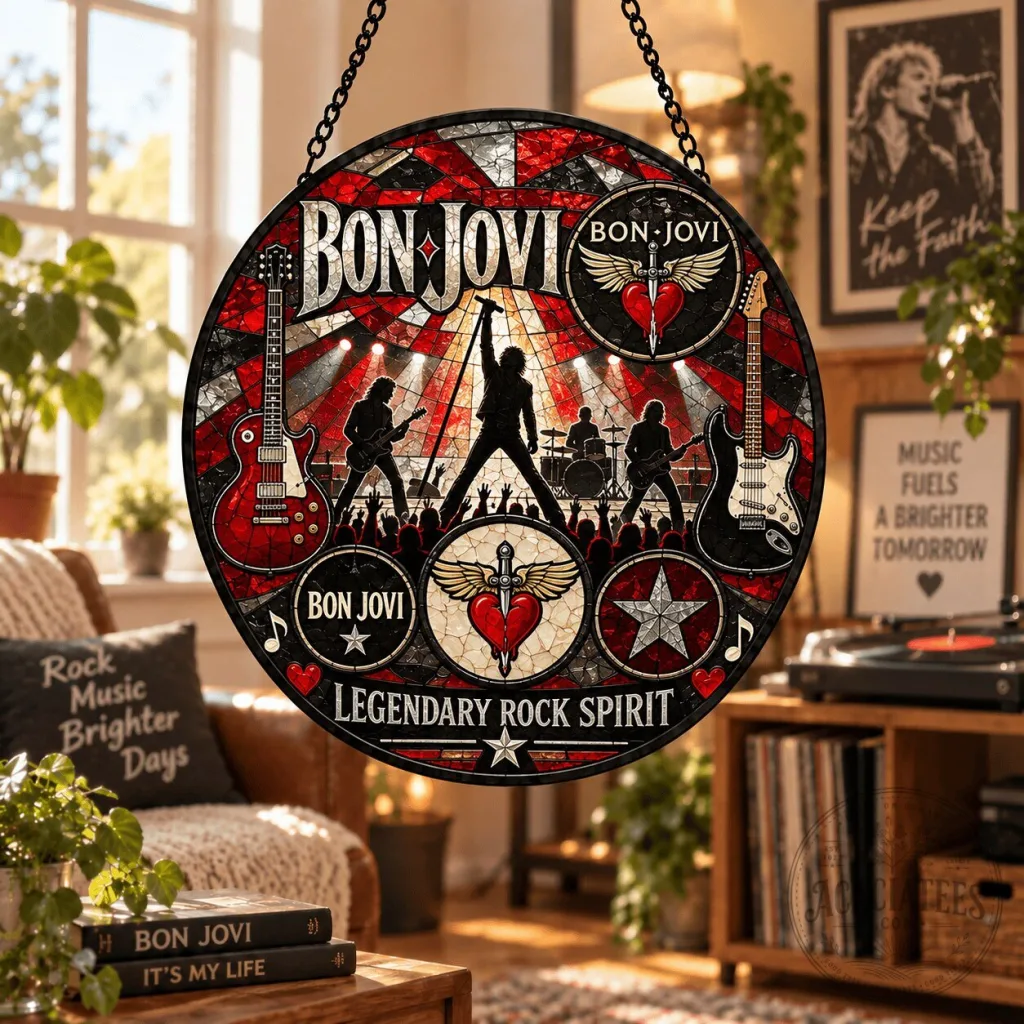 Bon Jovi Legendary Rock Spirit Stained Glass Suncatcher Bon Jovi Legendary Rock Spirit Stained Glass Suncatcher
