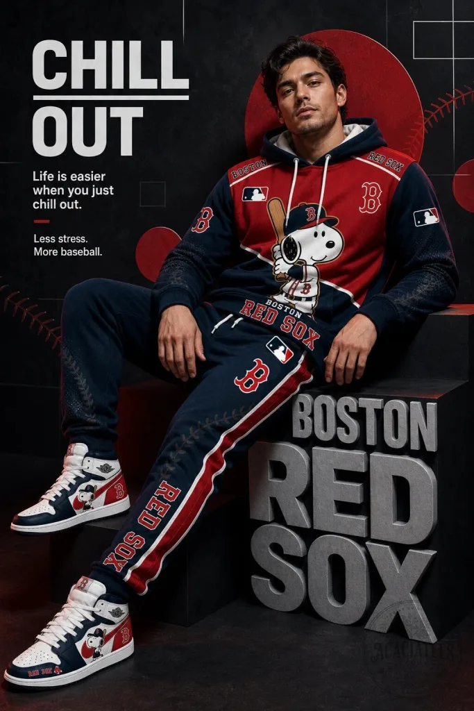 Boston Red Sox Baseball Snoopy Cartoon Character High-Top Sneakers