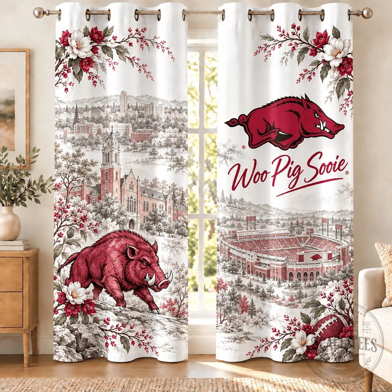Arkansas Football Razorbacks University of Arkansas Stadium Curtains