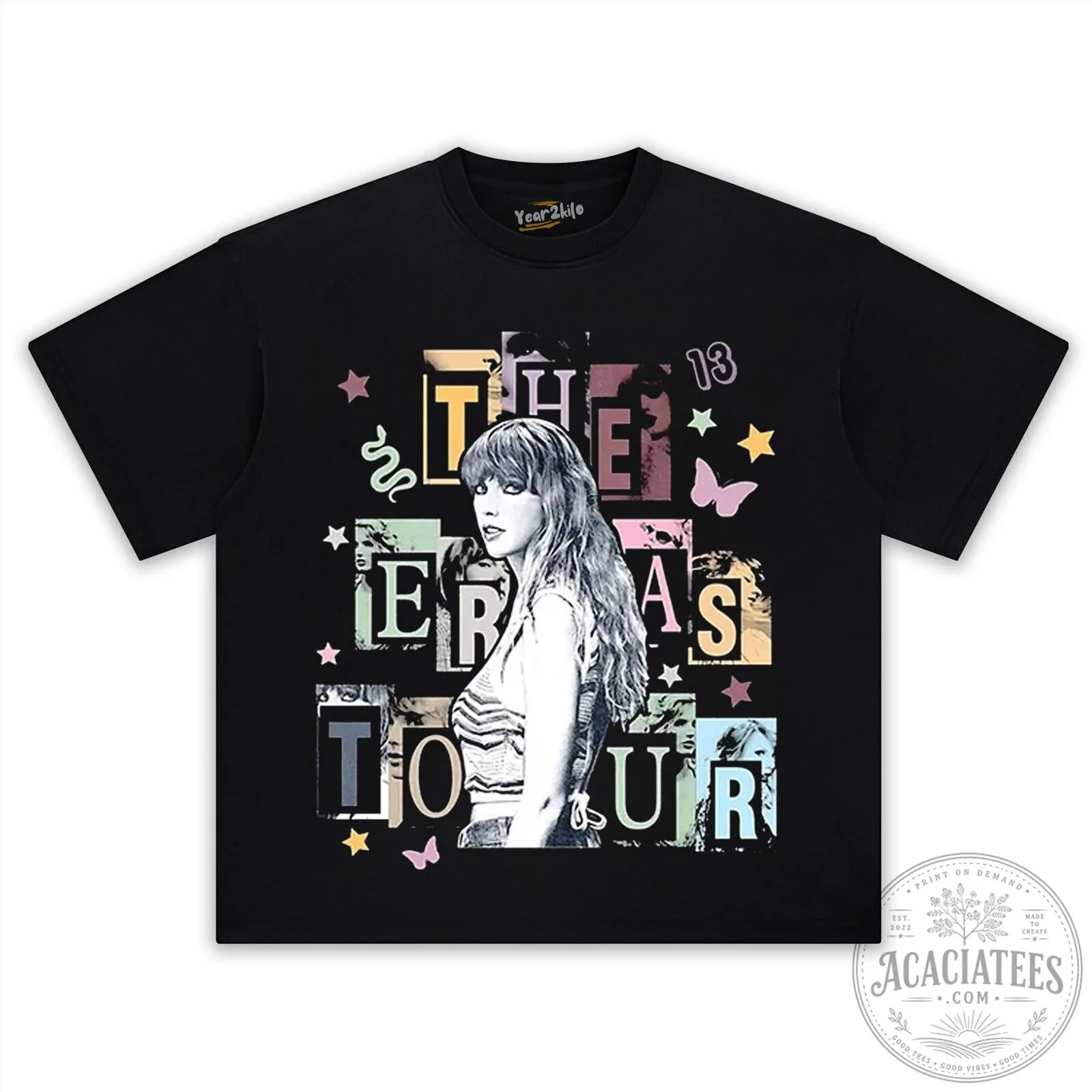 Black Graphic T-Shirt for The Eras Tour by Taylor Swift