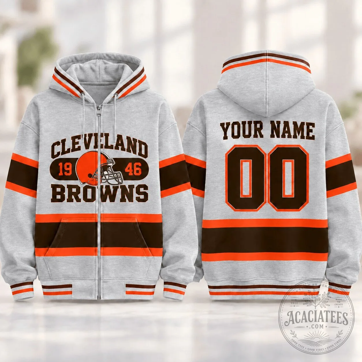 Cleveland Browns Football Team Personalized Varsity Full Zip Hoodie 1 Cleveland Browns Football Team Personalized Varsity Full Zip Hoodie