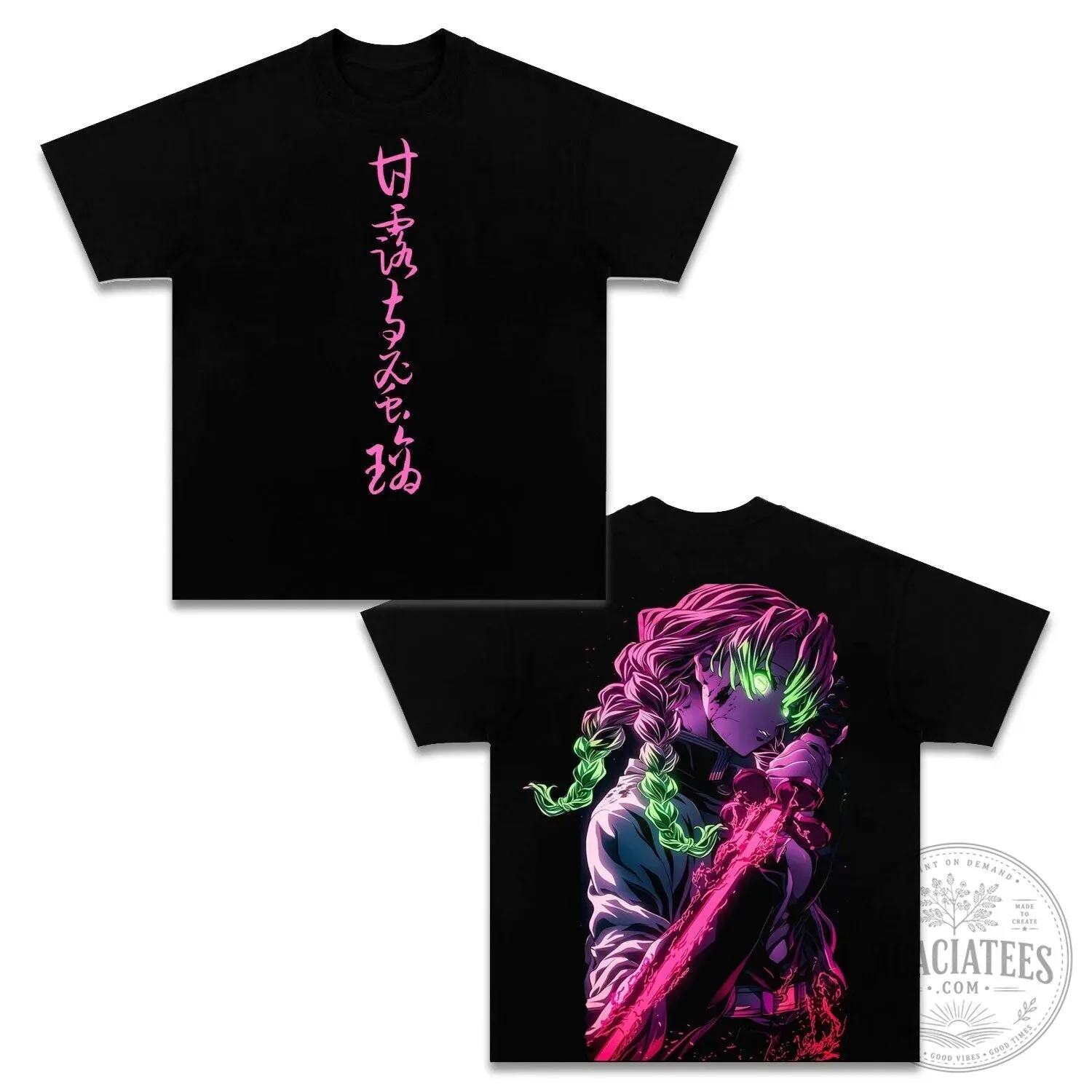 Mitsuri Kanroji Demon Slayer Anime Vintage Style T-Shirt