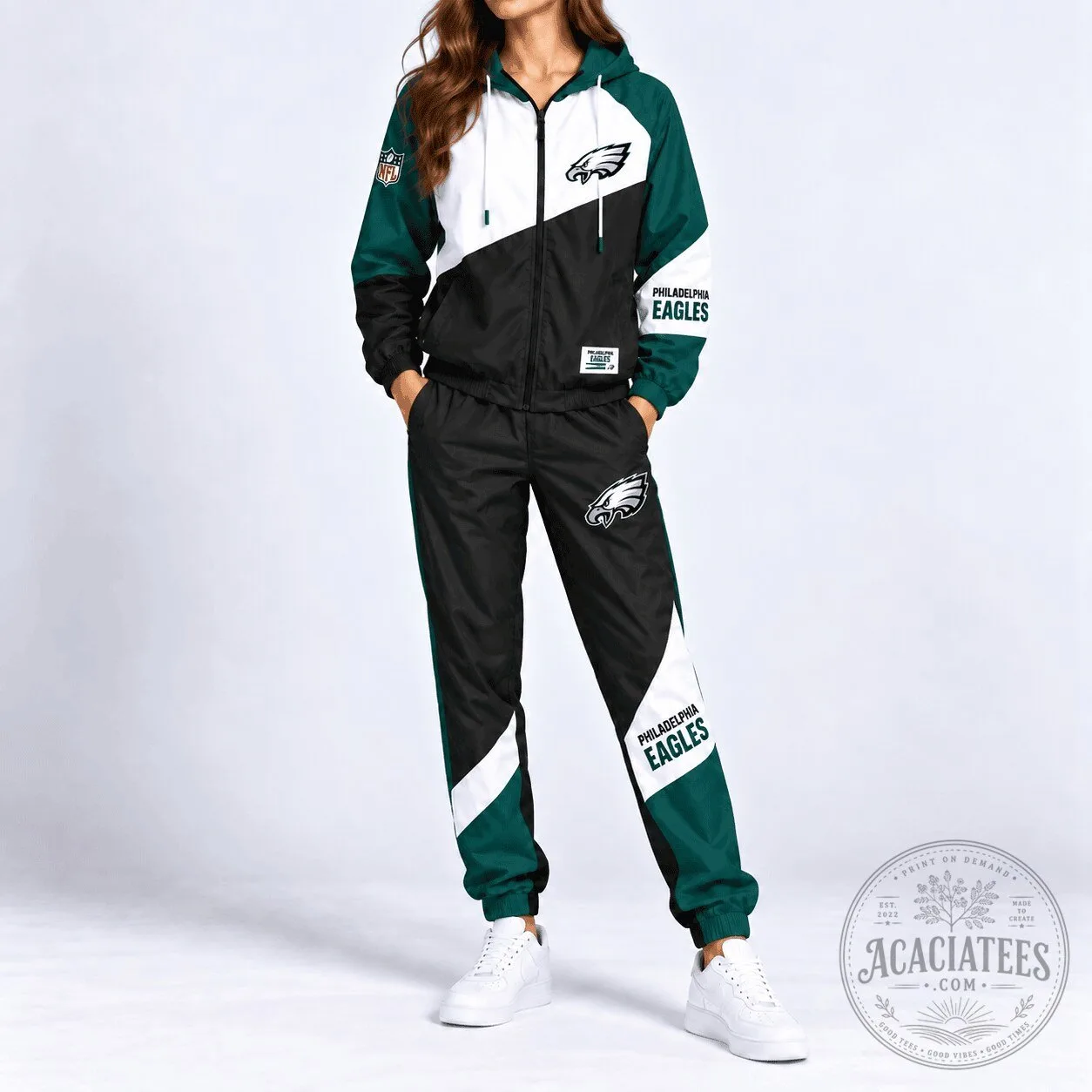 Philadelphia Eagles NFL Training Days Slash Tracksuit Jacket and Pants Set