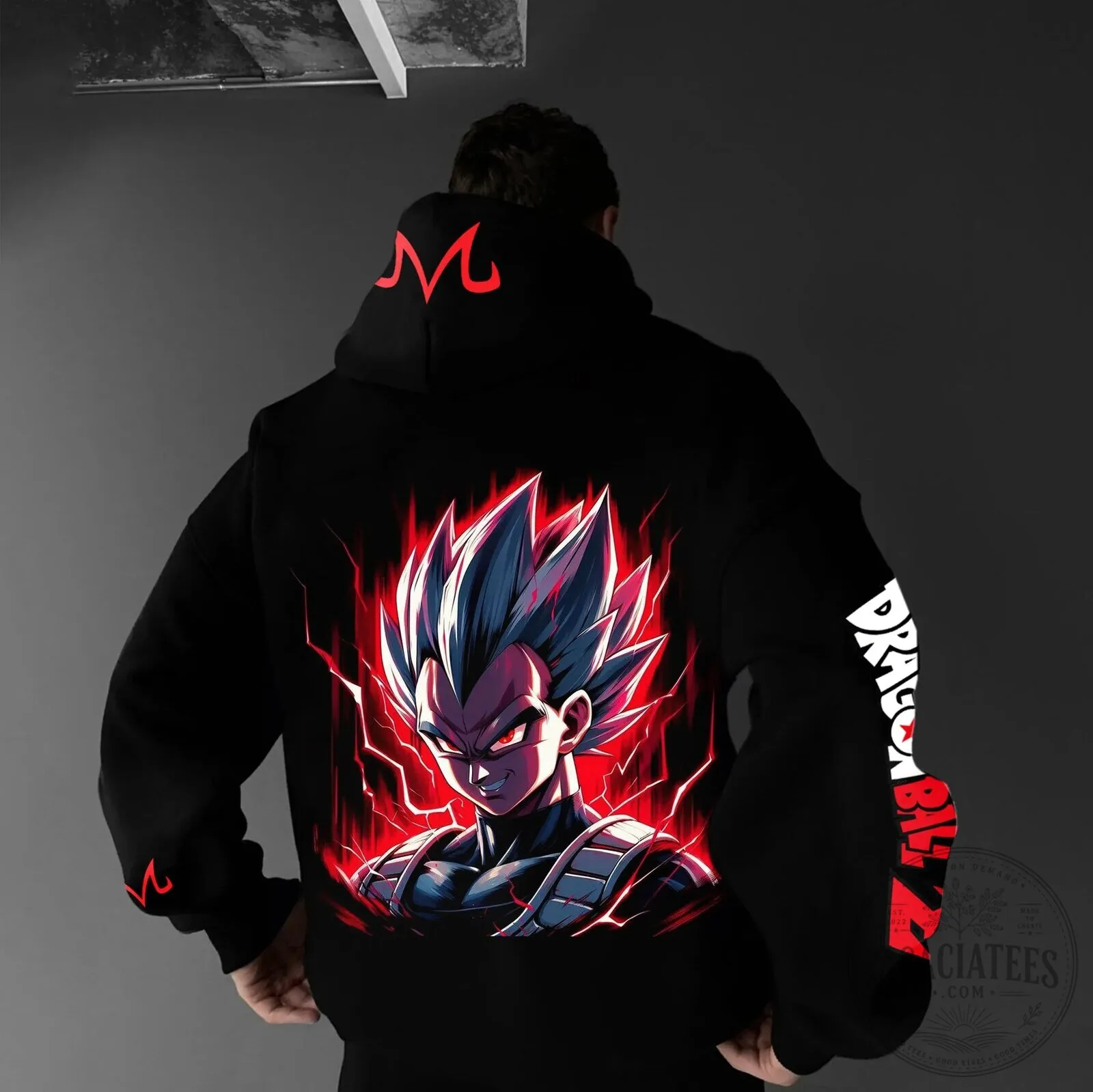 Dragon Ball Z Vegeta Super Saiyan Anime Art Black Adult Unisex Hoodie