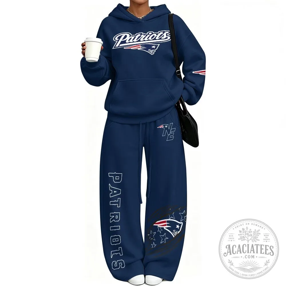 New England Patriots NFL Football Team Navy Blue Hoodie and Pants Set