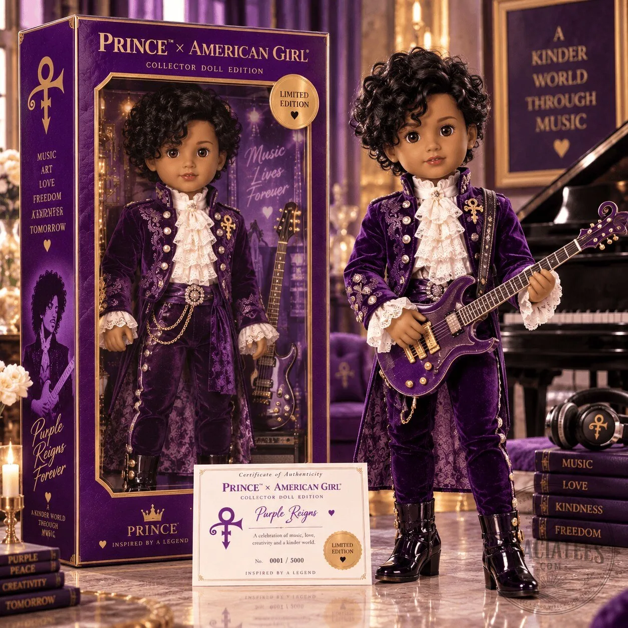 Prince American Girl Collector Edition Doll Purple Rain Outfit Limited Edition