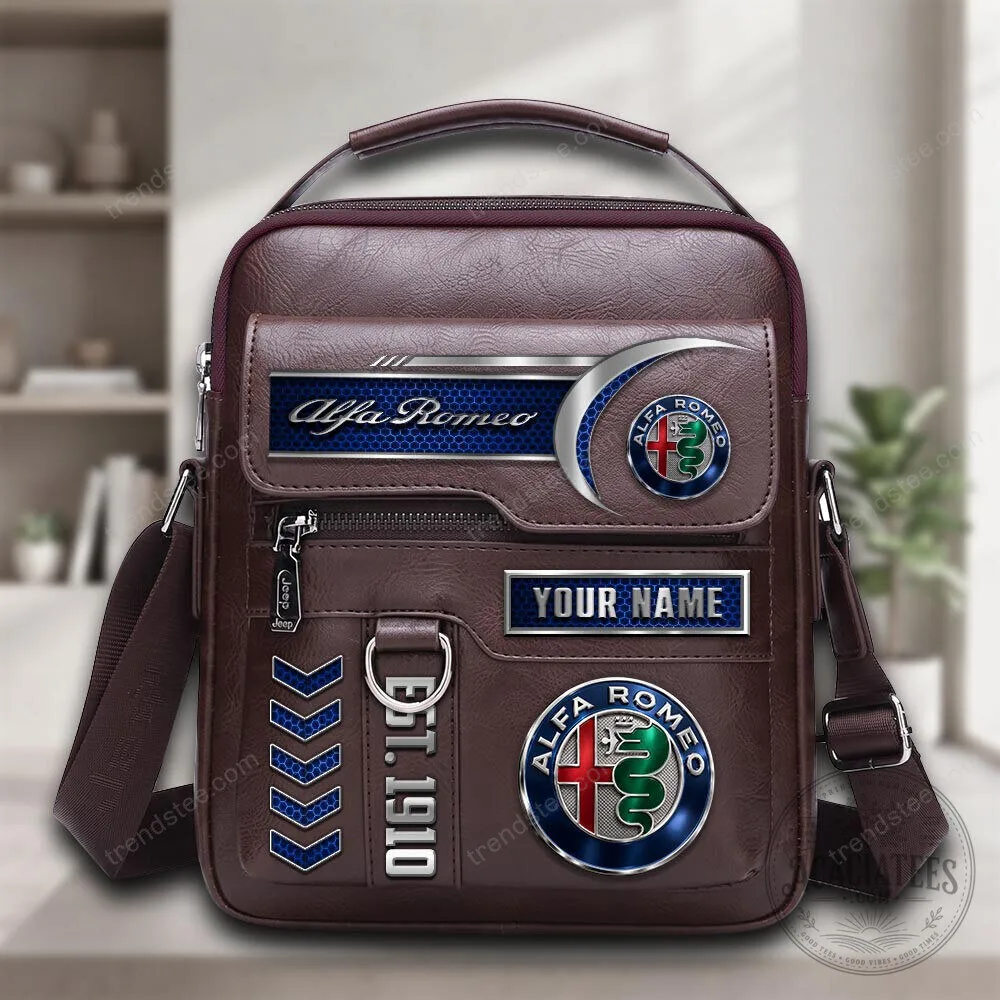 Alfa Romeo Car Logo Personalized Leather Crossbody Bag