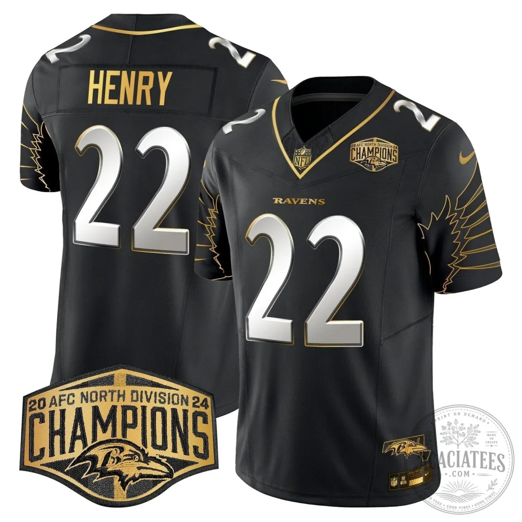Henry Football Jersey for Baltimore Ravens 2024 AFC North Division Champions Henry Football Jersey for Baltimore Ravens 2024 AFC North Division Champions