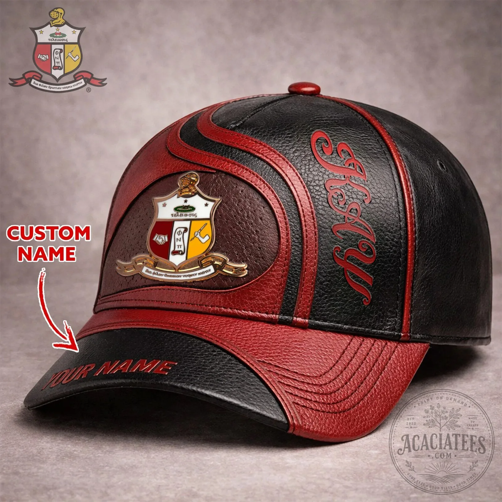 Alpha Kappa Alpha Sorority Incorporated Shield Custom Name Baseball Cap Hat