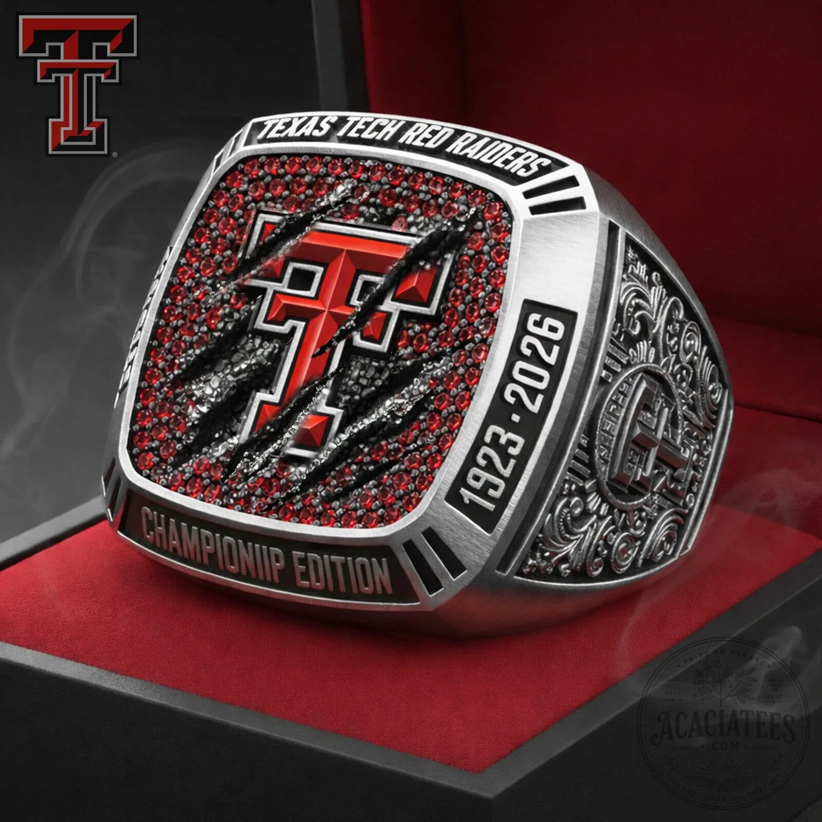 Texas Tech Red Raiders Championship Edition Ring with Red Gemstones