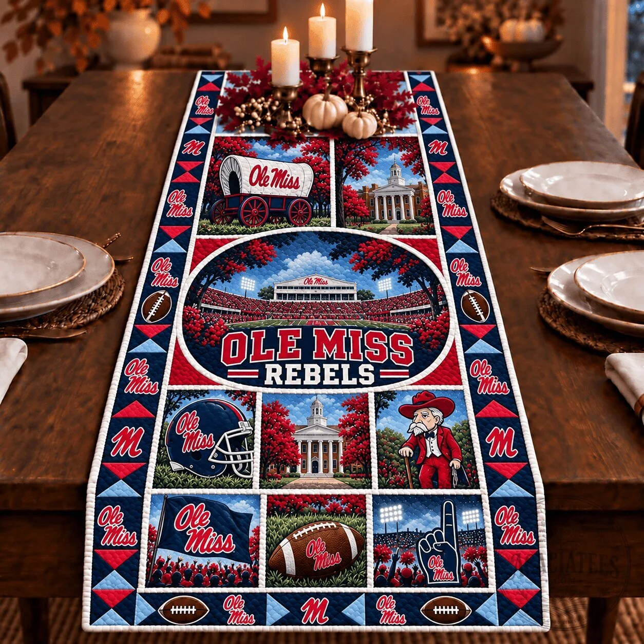 Ole Miss Rebels Collegiate Heritage Table Runner