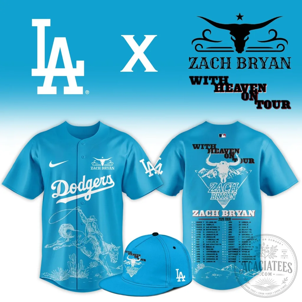 .LA.Dodgers x Zach Bryan With Heaven On Tour Limited Jersey NN 1 .LA.Dodgers x Zach Bryan With Heaven On Tour Limited Jersey NN