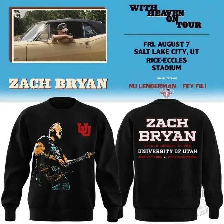 Zach Bryan Salt Lake City Concert Black Tour Sweatshirt
