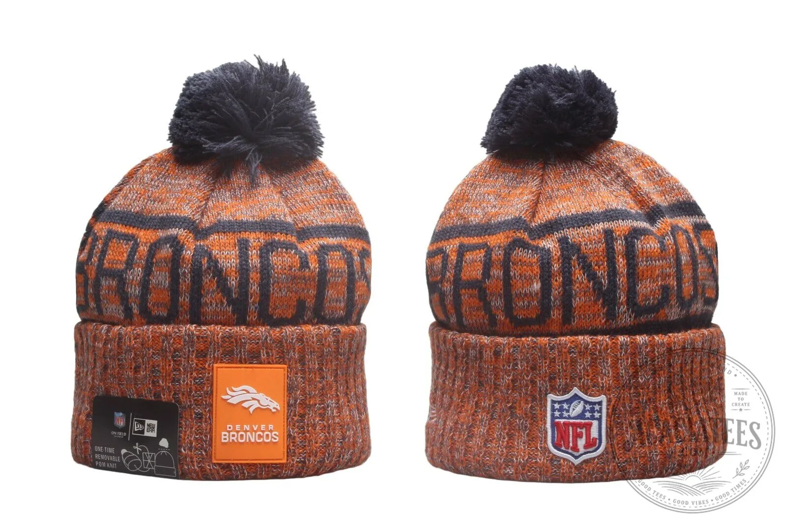 Denver Broncos NFL Football Team Knit Pom Beanie Hat