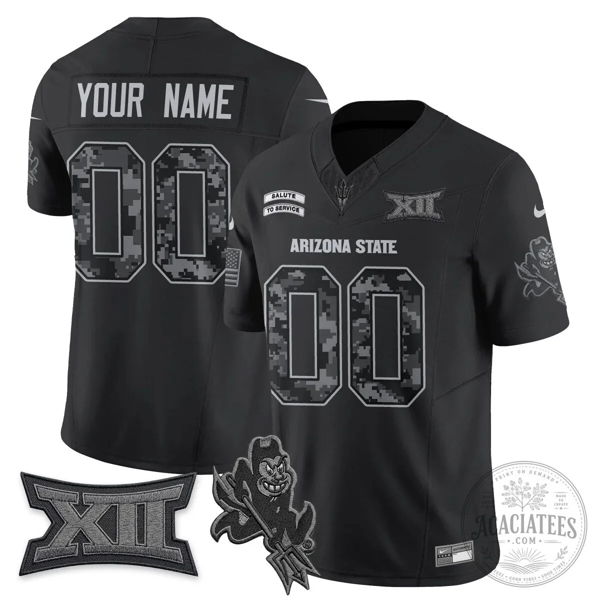 Arizona State Sun Devils Salute to Service Custom Football Jersey 8 Arizona State Sun Devils Salute to Service Custom Football Jersey