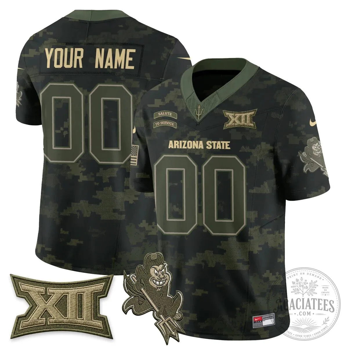 Arizona State Sun Devils Salute to Service Custom Football Jersey 11 Arizona State Sun Devils Salute to Service Custom Football Jersey