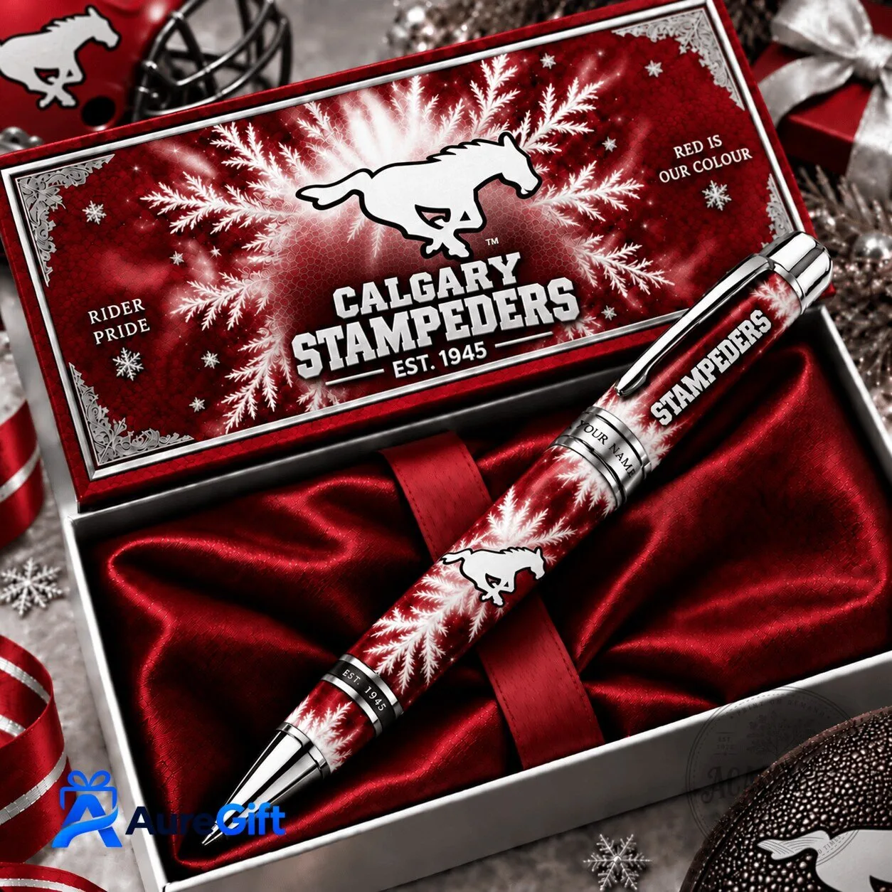 Calgary Stampeders Christmas Personalized Ballpoint Pen