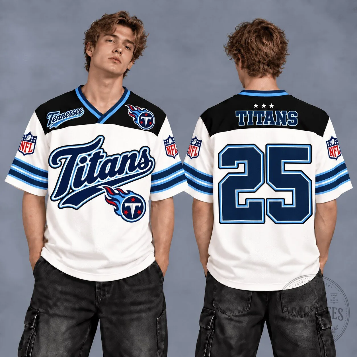 Tennessee Titans NFL Football Team Fan V-Neck Jersey Shirt