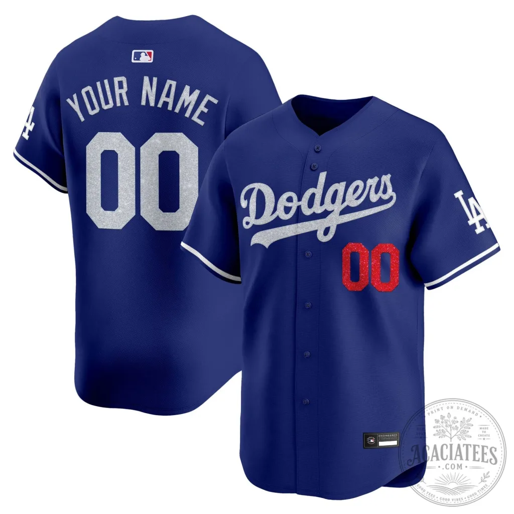 Los Angeles Dodgers Glitter Vapor Premier Limited Custom Baseball Jersey Los Angeles Dodgers Glitter Vapor Premier Limited Custom Baseball Jersey