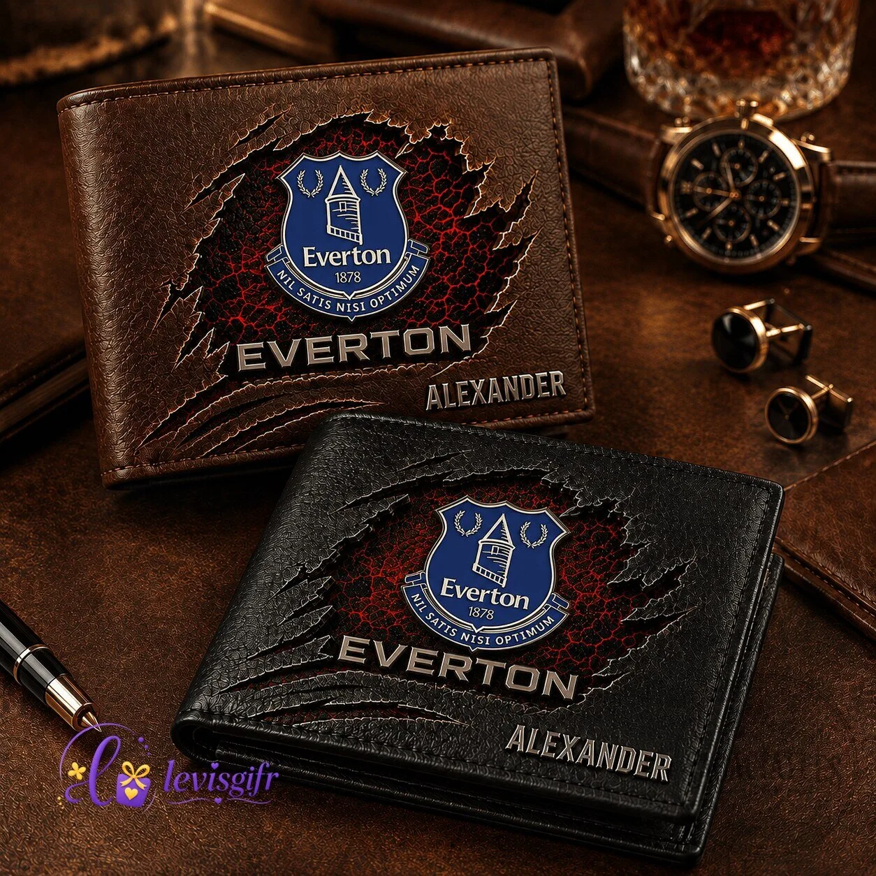 Everton Football Club Personalized Leather Wallet for Men