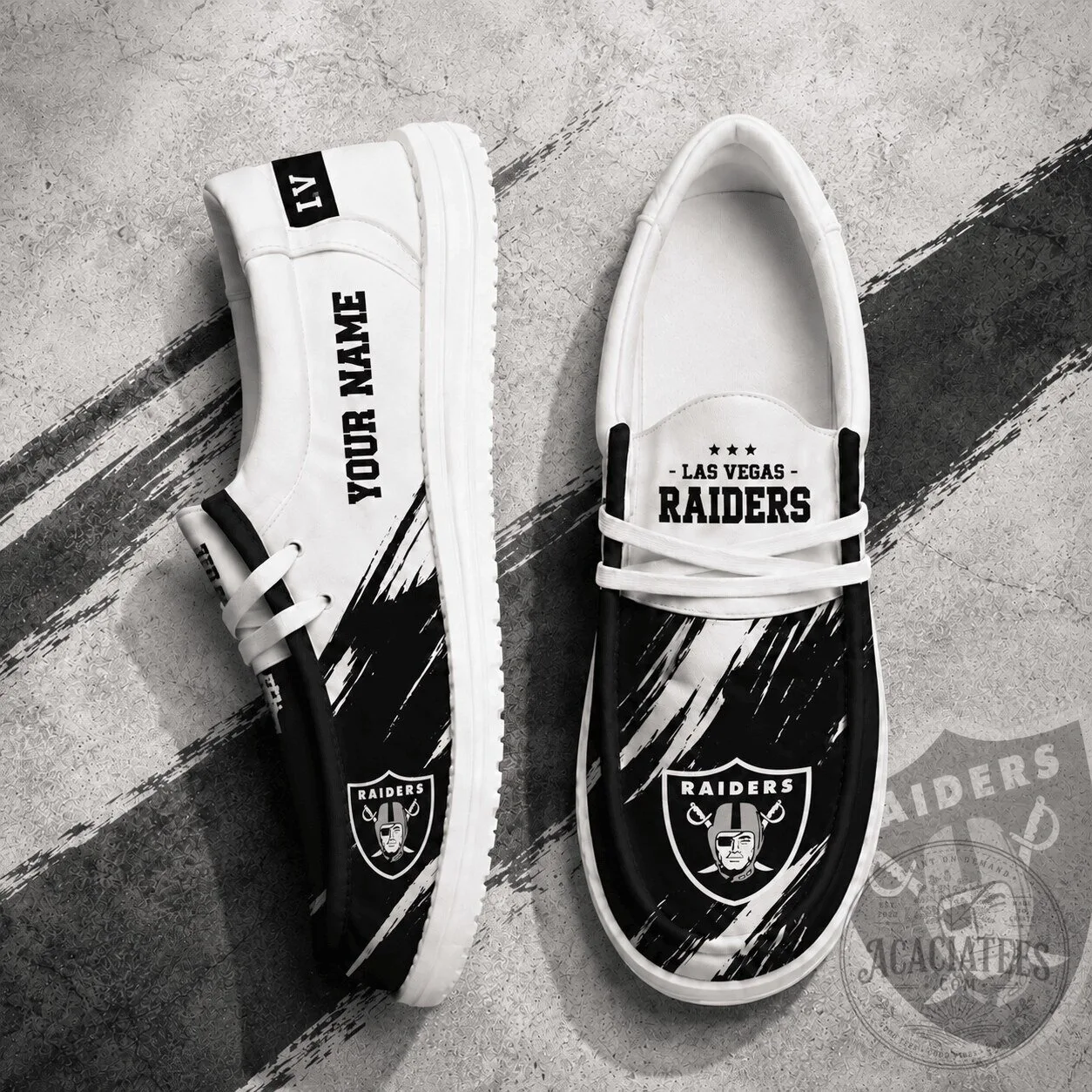Las Vegas Raiders Personalized Black And White Shoes