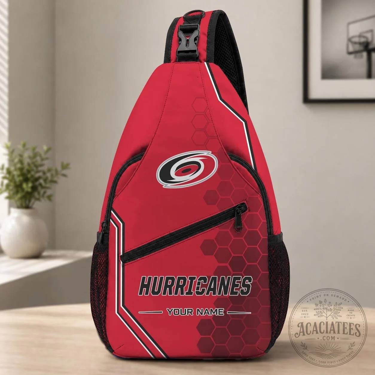 Carolina Hurricanes Personalized Sling Bag Chest Pack for Sports Fans
