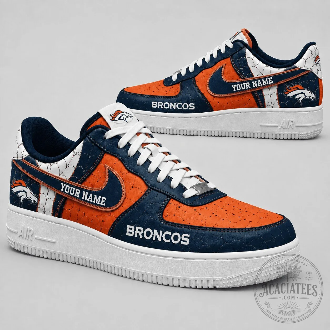 Denver Broncos Personalized Low Top Air Force Sneakers