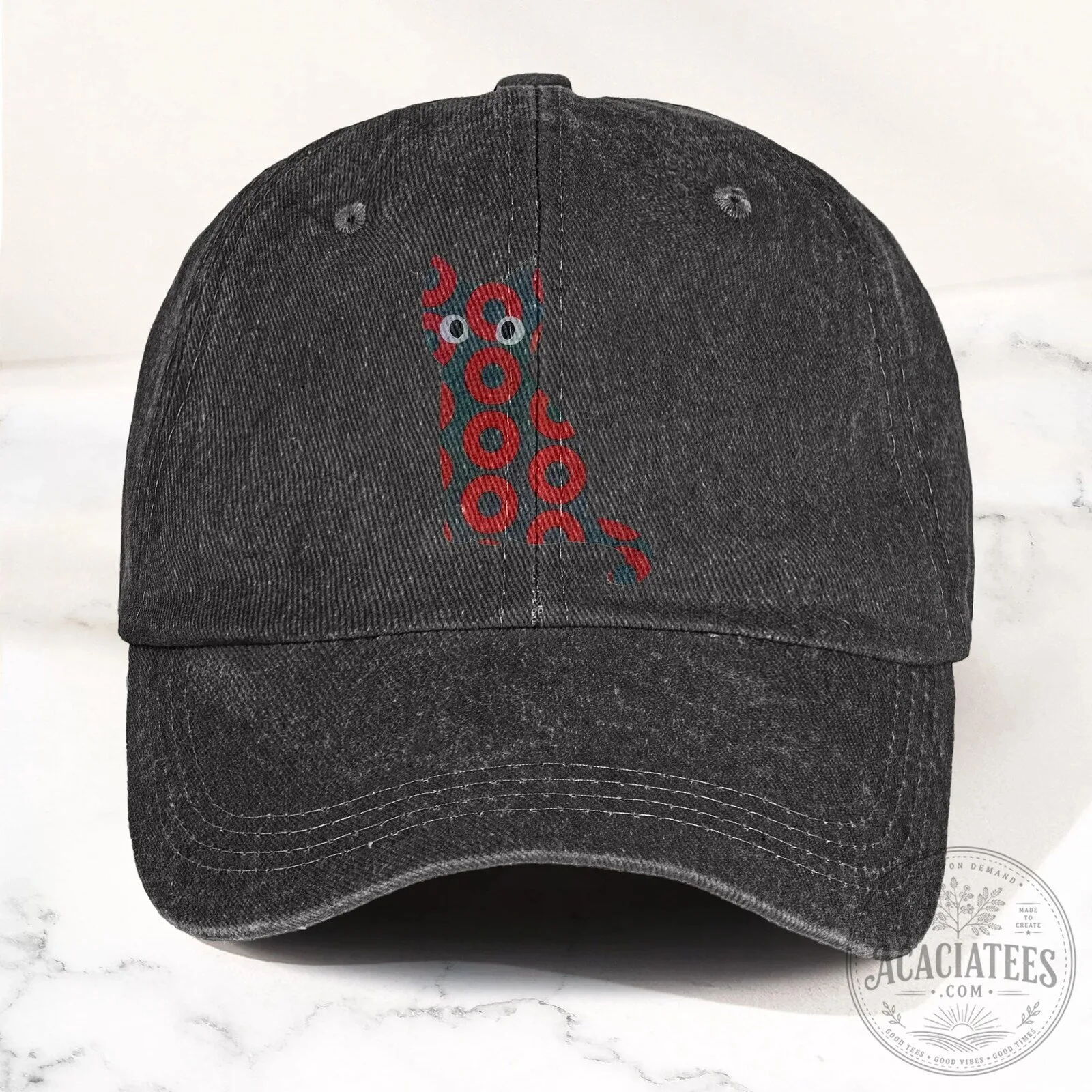 Phish Cat Denim Cap Hat for Retro Music Fans, Go Pack Go