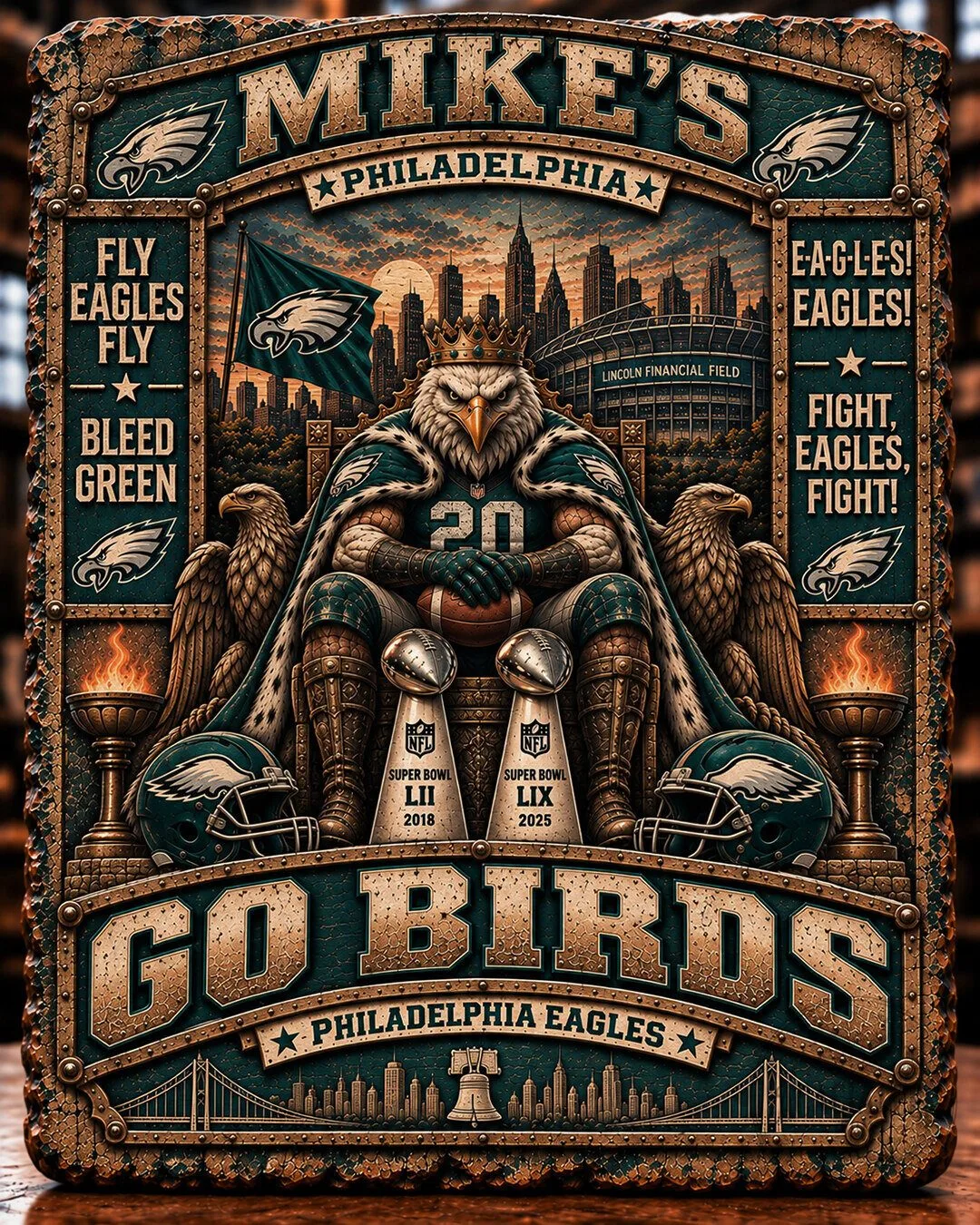 Philadelphia Eagles Super Bowl Champions Go Birds Wall Art Plaque