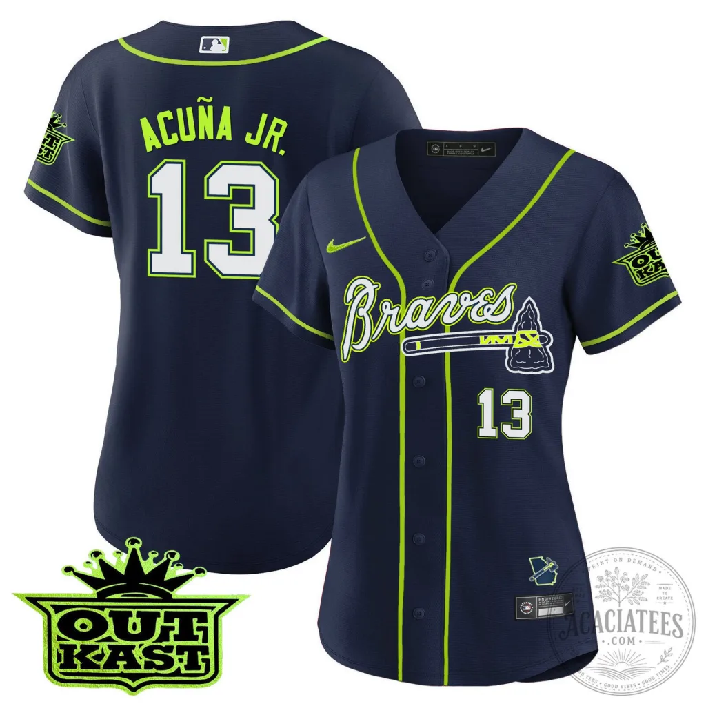 Ronald Acuña Jr. Atlanta Braves Outkast Baseball Jersey Ronald Acuña Jr. Atlanta Braves Outkast Baseball Jersey