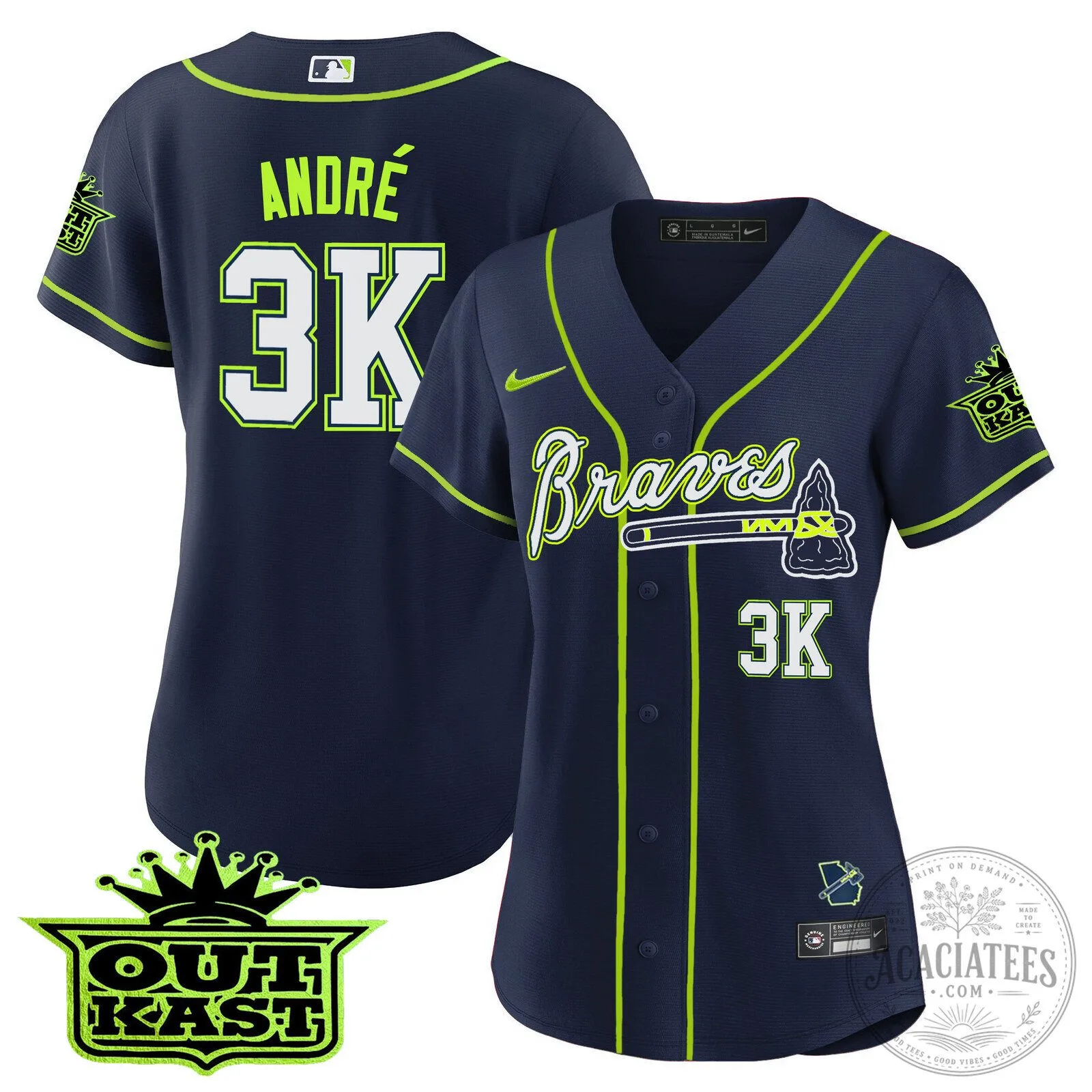 Ronald Acuña Jr. Atlanta Braves Outkast Baseball Jersey 60 Ronald Acuña Jr. Atlanta Braves Outkast Baseball Jersey