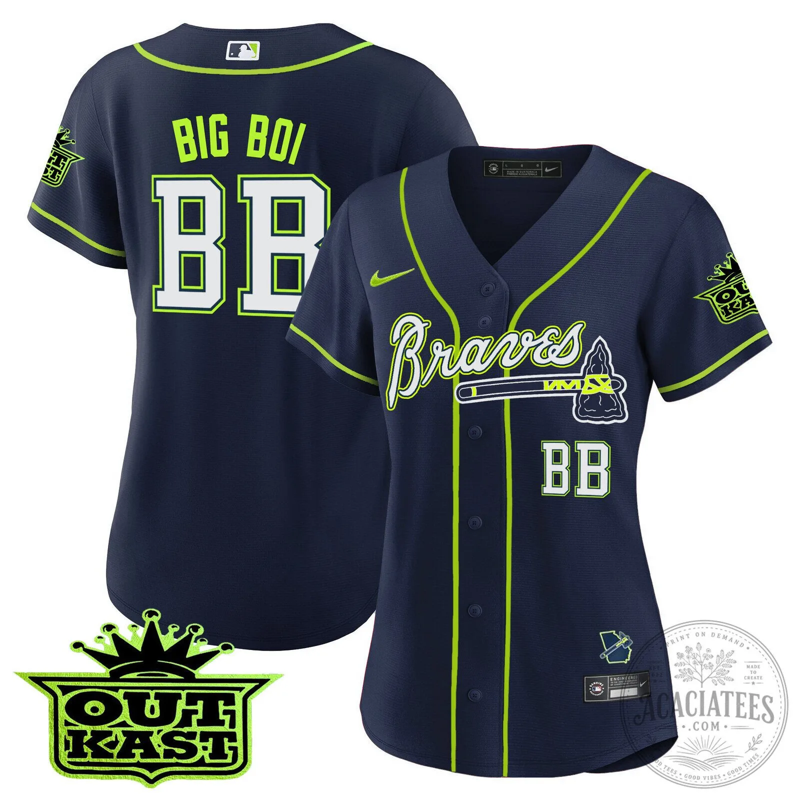 Ronald Acuña Jr. Atlanta Braves Outkast Baseball Jersey 61 Ronald Acuña Jr. Atlanta Braves Outkast Baseball Jersey