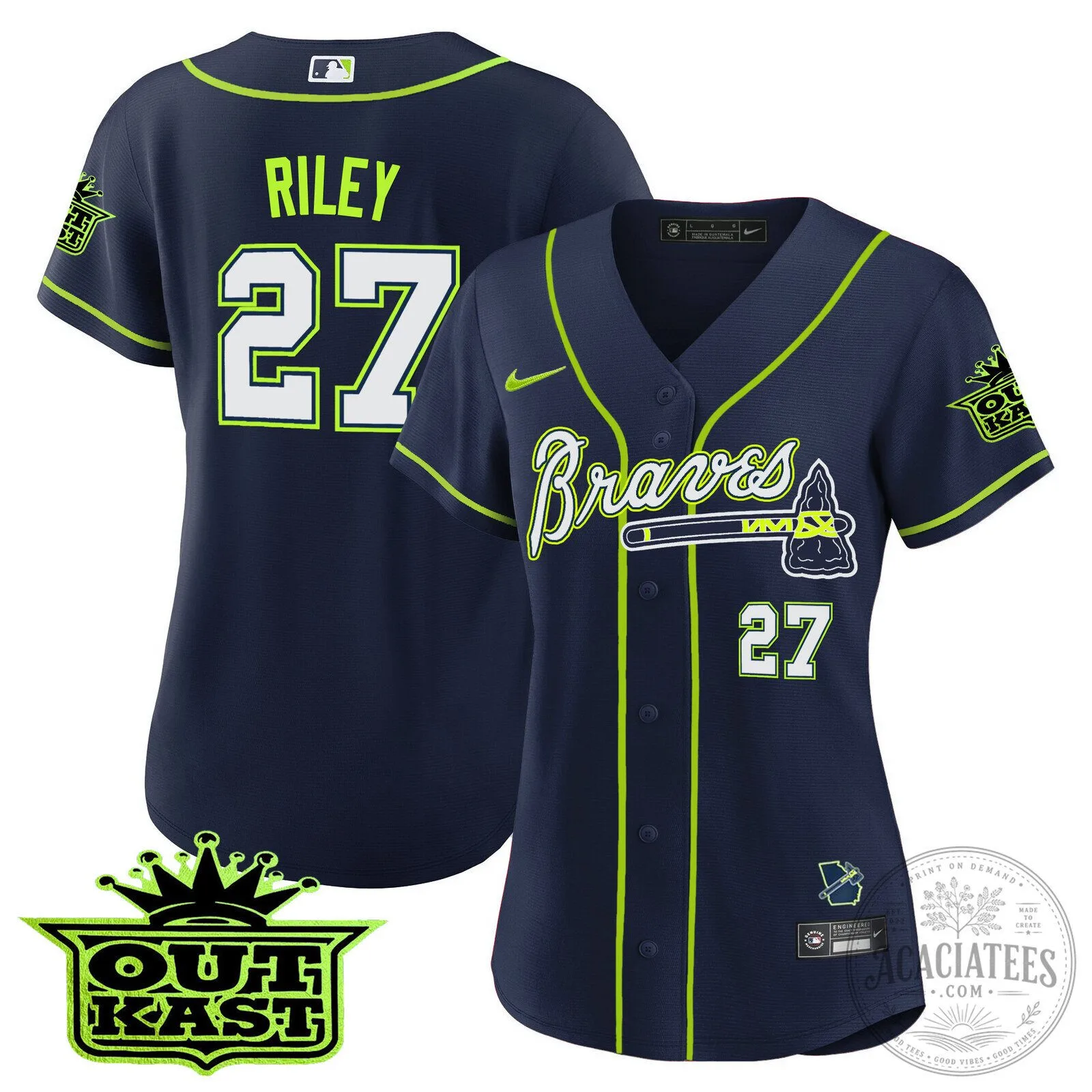 Ronald Acuña Jr. Atlanta Braves Outkast Baseball Jersey 62 Ronald Acuña Jr. Atlanta Braves Outkast Baseball Jersey