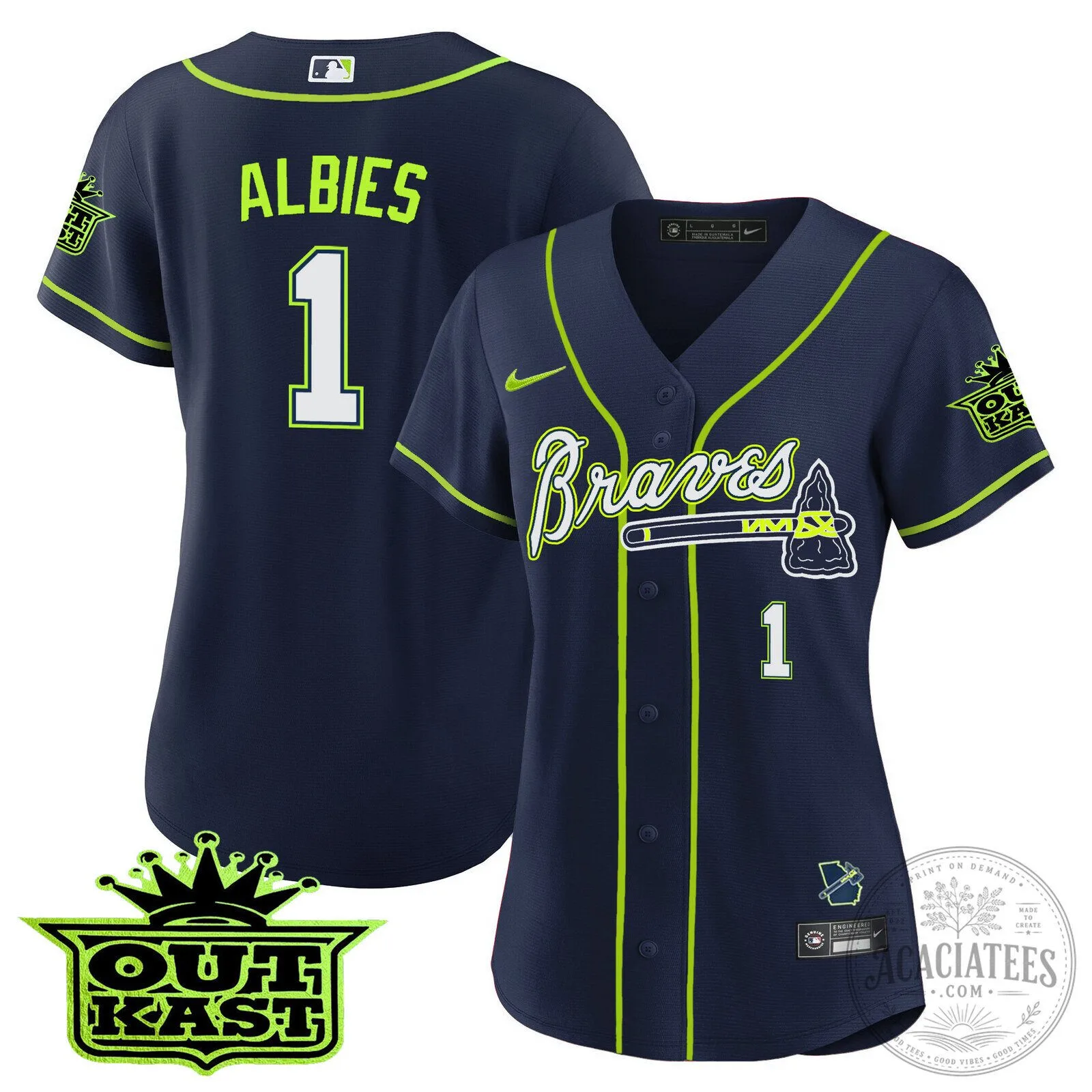 Ronald Acuña Jr. Atlanta Braves Outkast Baseball Jersey 65 Ronald Acuña Jr. Atlanta Braves Outkast Baseball Jersey