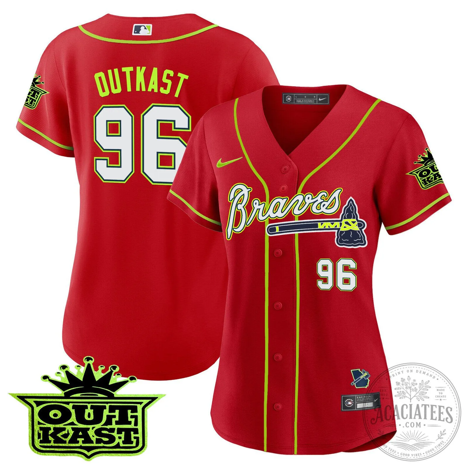 Ronald Acuña Jr. Atlanta Braves Outkast Baseball Jersey 77 Ronald Acuña Jr. Atlanta Braves Outkast Baseball Jersey