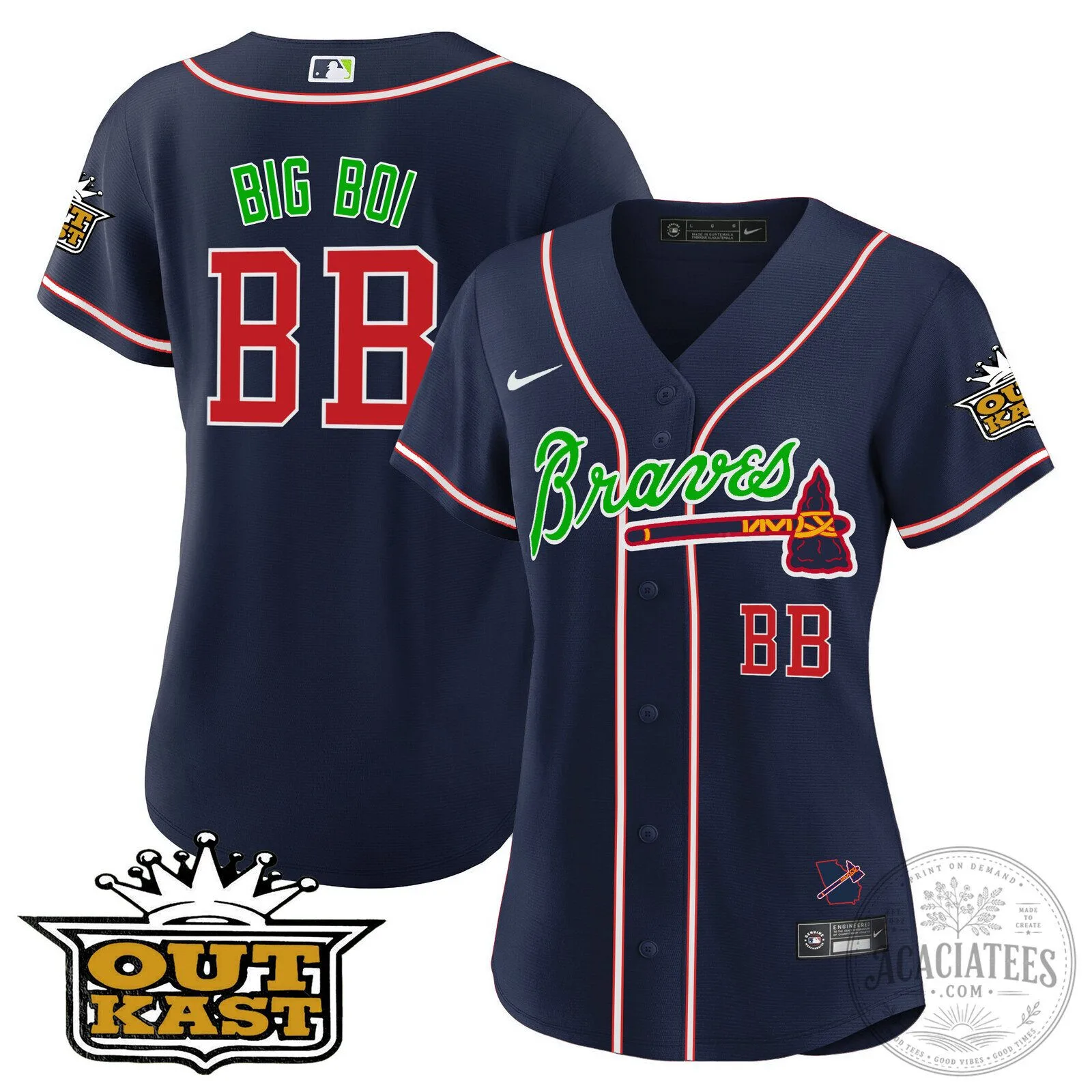 Ronald Acuña Jr. Atlanta Braves Outkast Baseball Jersey 88 Ronald Acuña Jr. Atlanta Braves Outkast Baseball Jersey