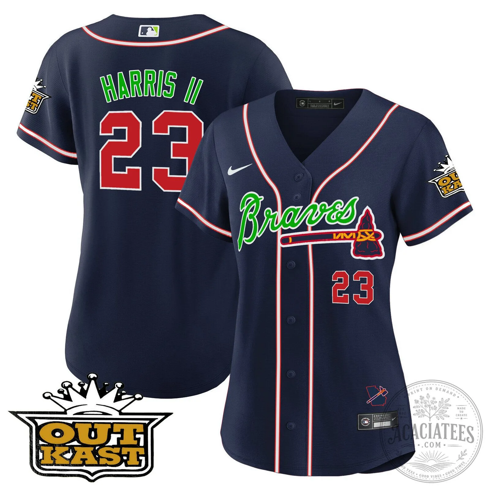 Ronald Acuña Jr. Atlanta Braves Outkast Baseball Jersey 90 Ronald Acuña Jr. Atlanta Braves Outkast Baseball Jersey